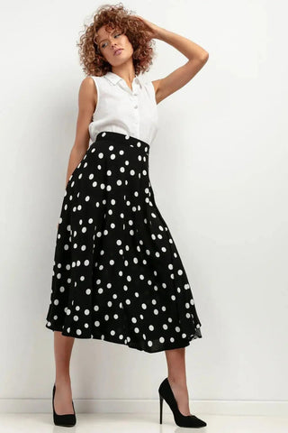 Tessita patterned viscose skirt