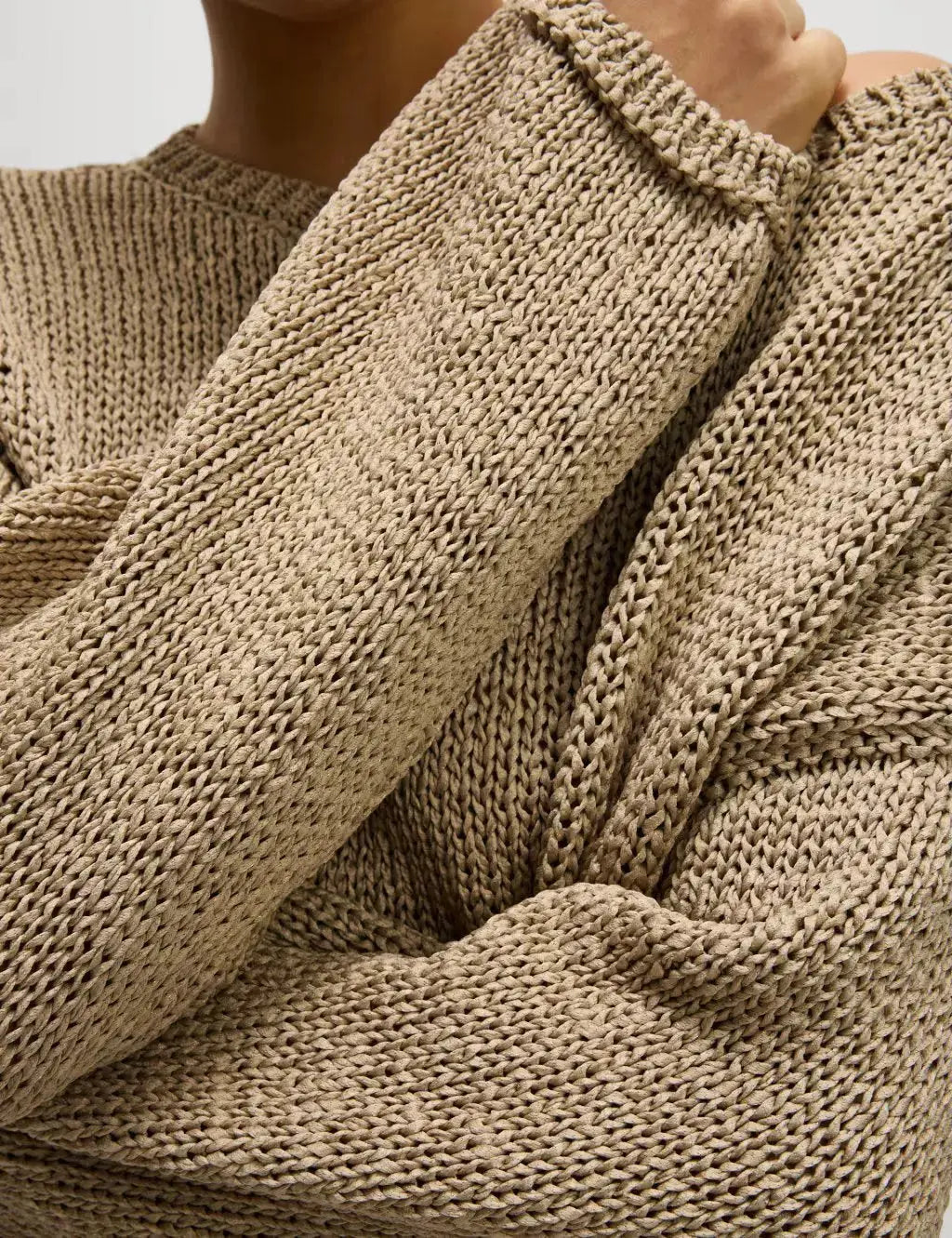 Textured Crew Neck Jumper