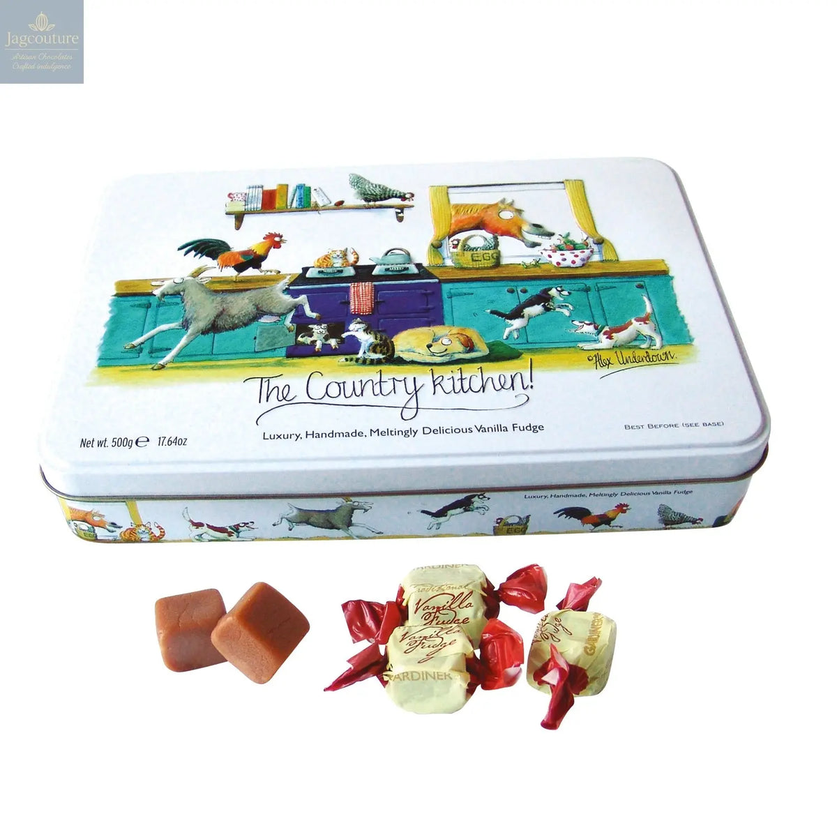 The Country Kitchen tin of vanilla fudge Jag Couture Chocolates