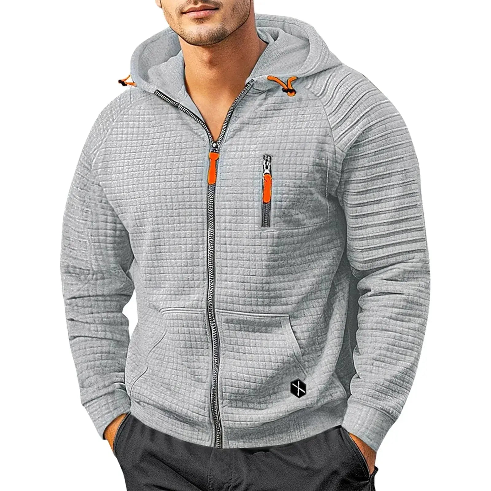 Men's Zip-up Hooded Sweatshirt - Winter Hooded Coat Pullover.