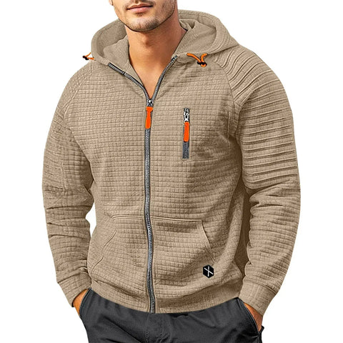 Men's Zip-up Hooded Sweatshirt - Winter Hooded Coat Pullover.