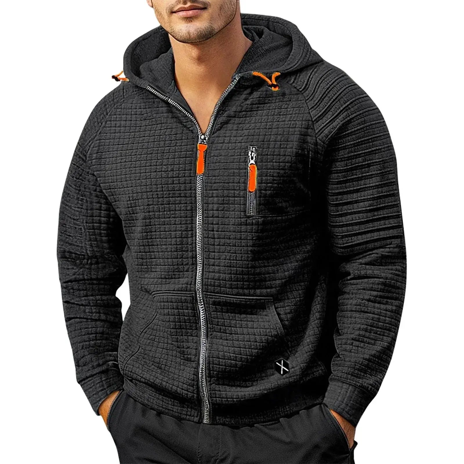 Men's Zip-up Hooded Sweatshirt - Winter Hooded Coat Pullover.