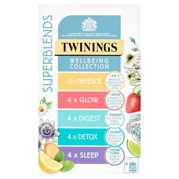 Twinings Superblends Wellbeing Collection 20 Tea Bags 37g (Case of 4)