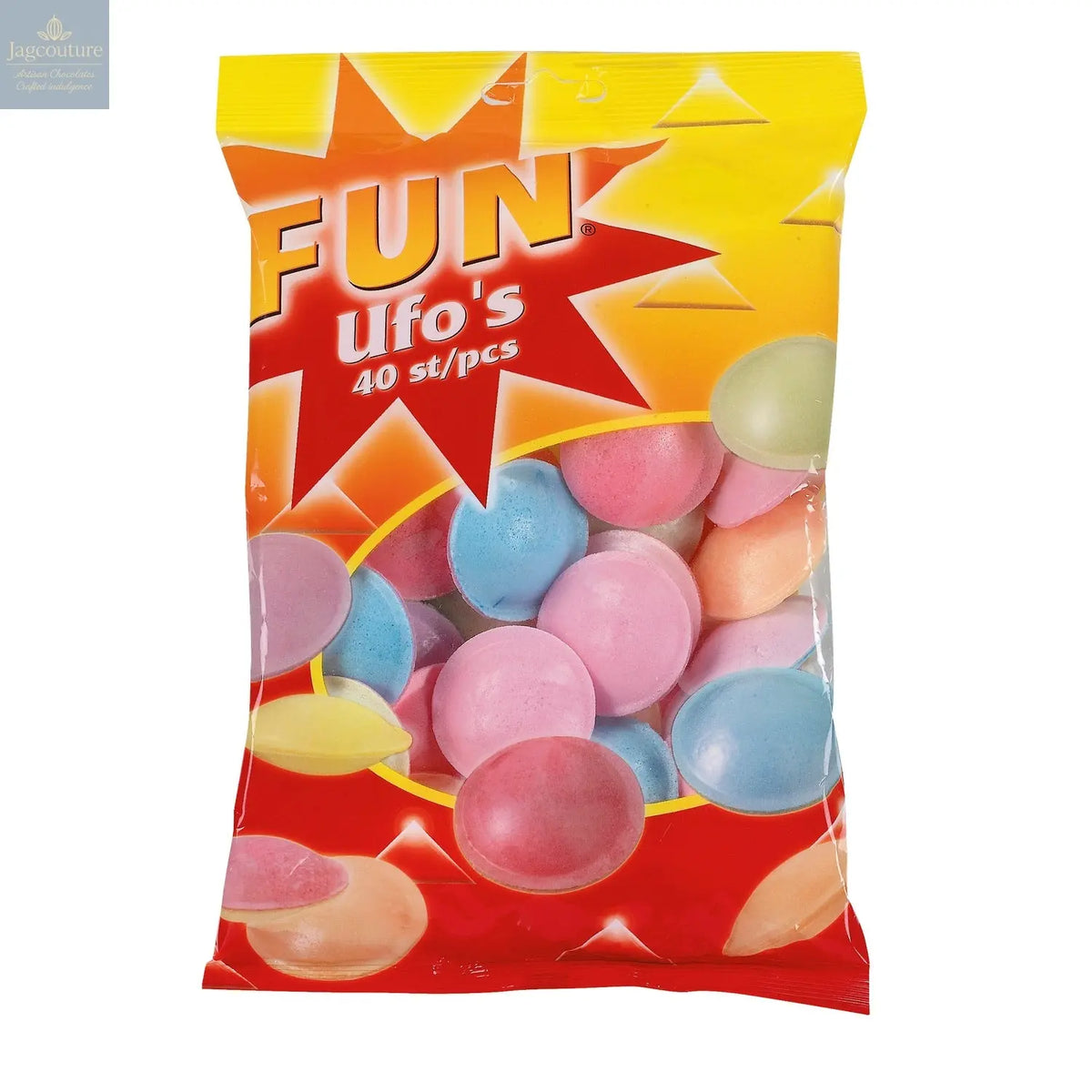 UFOs - citric fruit sherbet filled flying saucers in bag 40pcs Jag Couture Chocolates