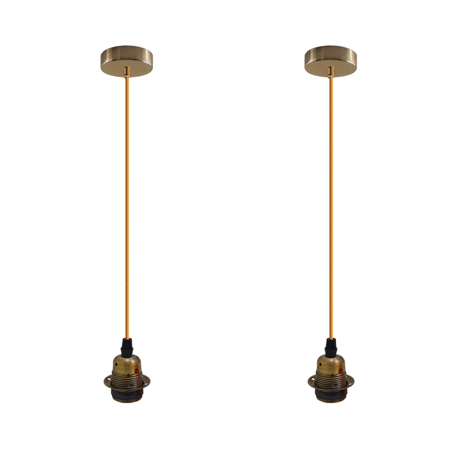 2 Pack Vintage Industrial Pendant Light,lampshade E27 UK Holder Fitting  Set