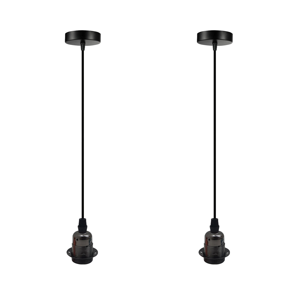 2 Pack Vintage Industrial Pendant Light,lampshade E27 UK Holder Fitting  Set