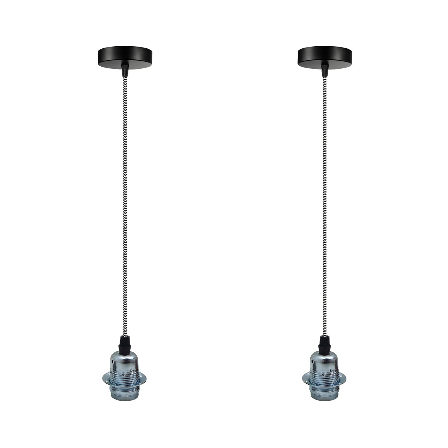 2 Pack Vintage Industrial Pendant Light,lampshade E27 UK Holder Fitting  Set