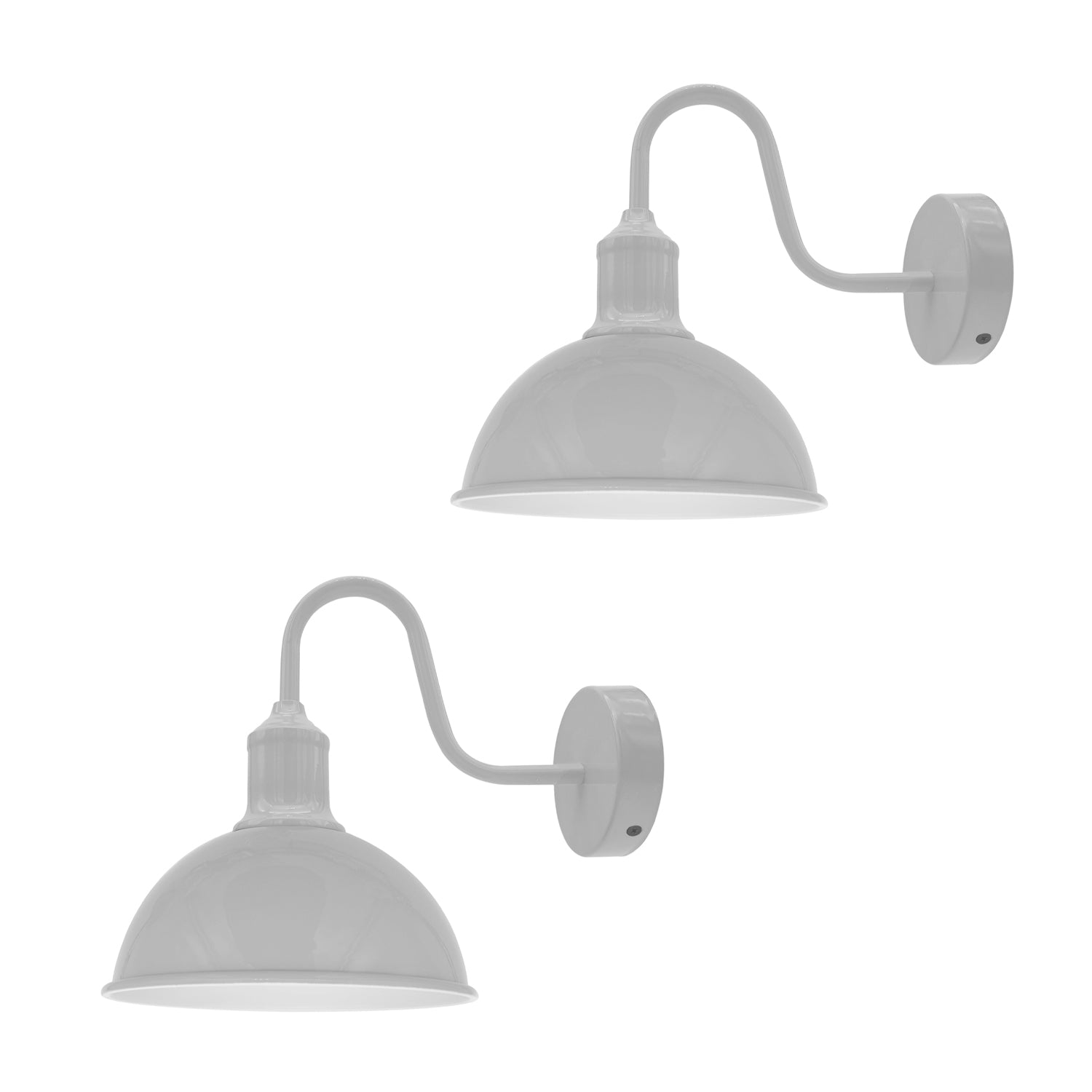 Modern Industrial Swan Neck Metal Arm E27 Sconce Wall Light Set Fixture for Living Room Dining Room Kitchen.