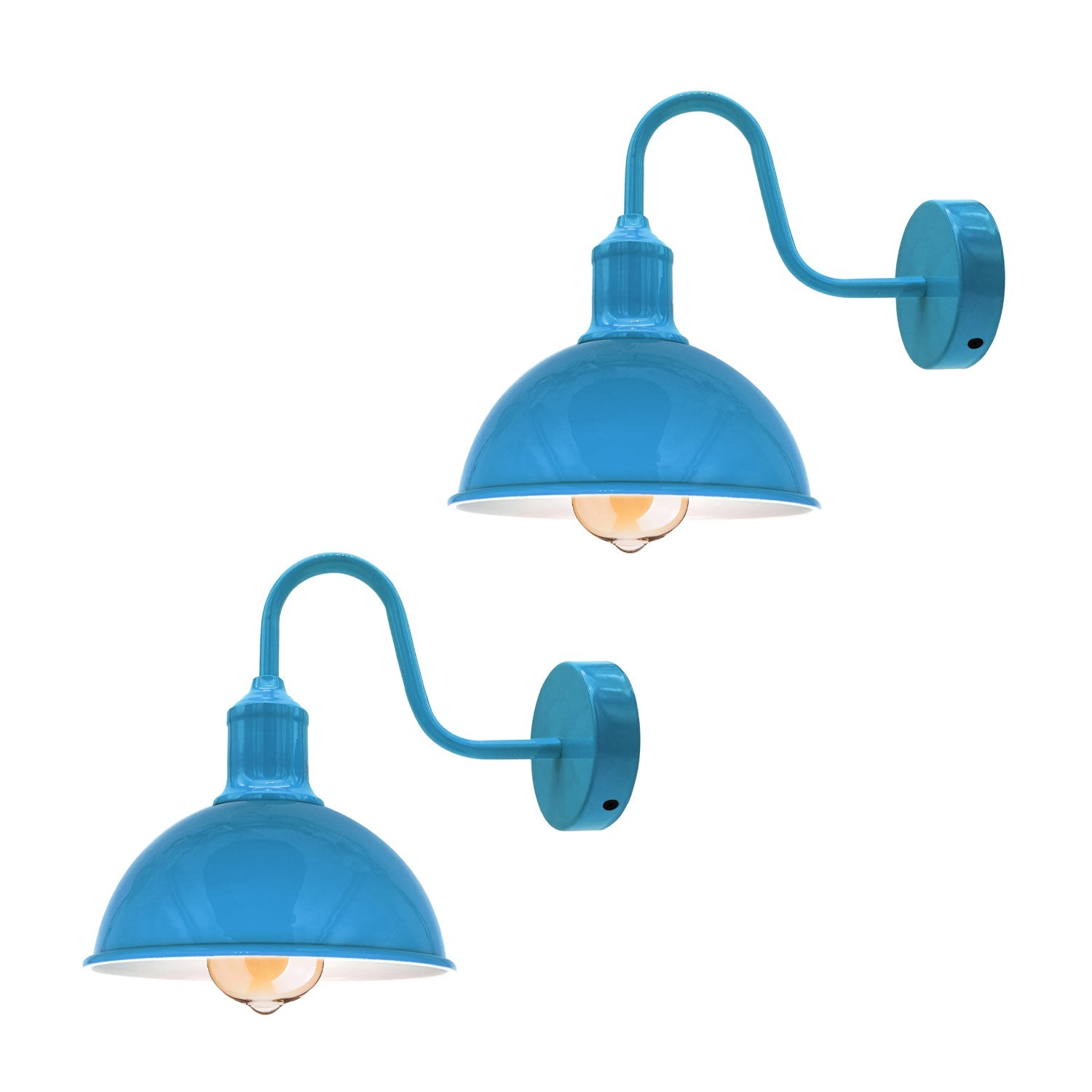 Modern Industrial Swan Neck Metal Arm E27 Sconce Wall Light Set Fixture for Living Room Dining Room Kitchen.