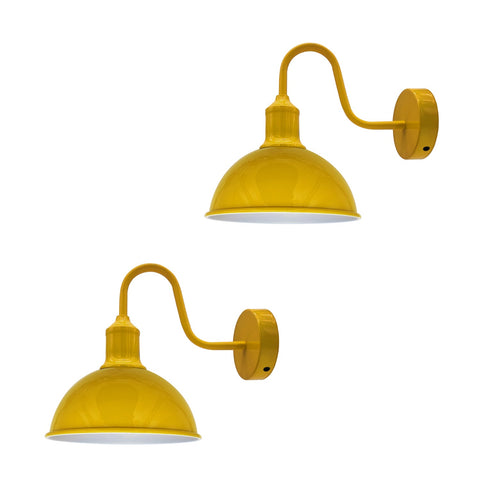 Modern Industrial Swan Neck Metal Arm E27 Sconce Wall Light Set Fixture for Living Room Dining Room Kitchen.