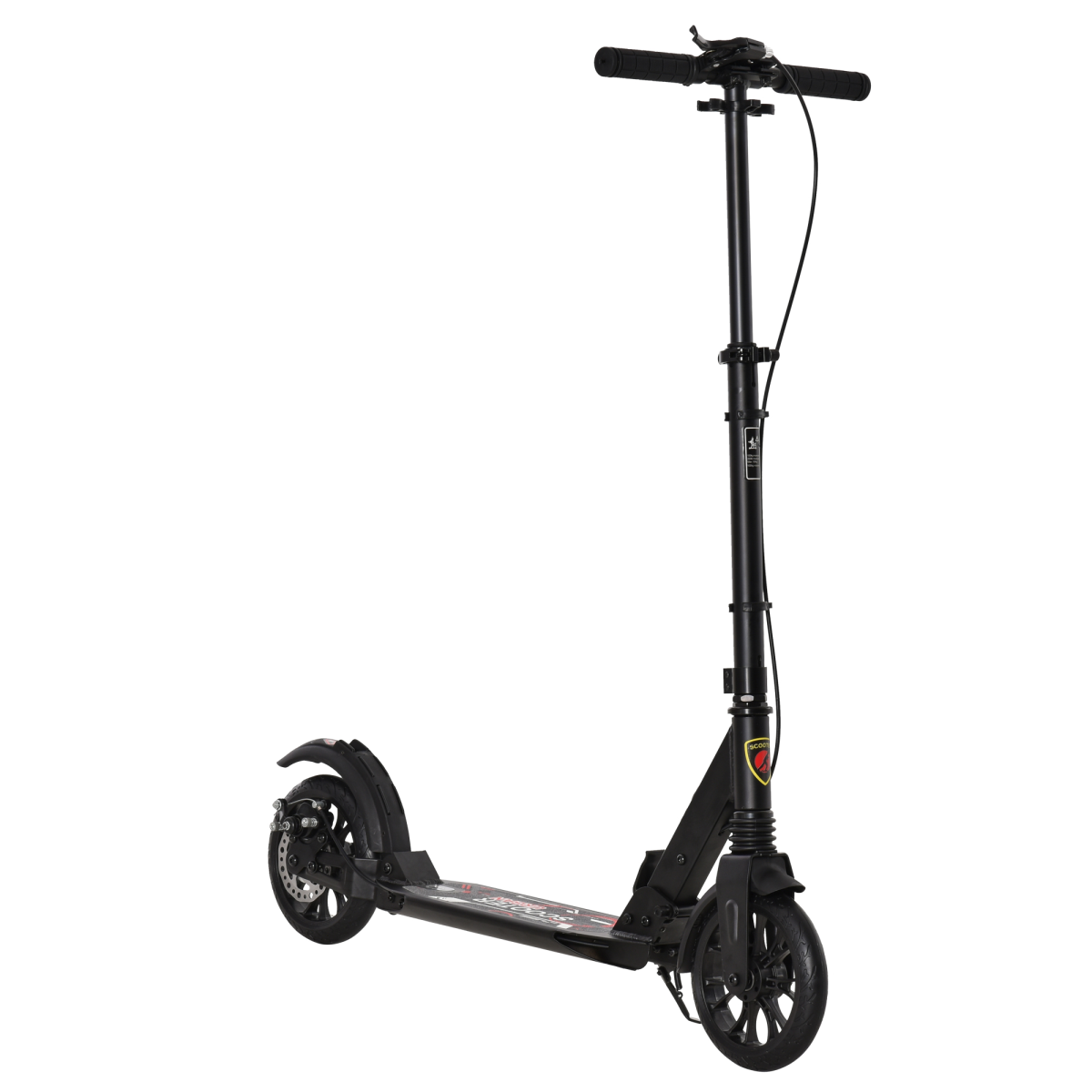 HOMCOM Adult Teens Kick Scooter Fold Adjust 14+ w/ Rear Wheel&Hand Brake