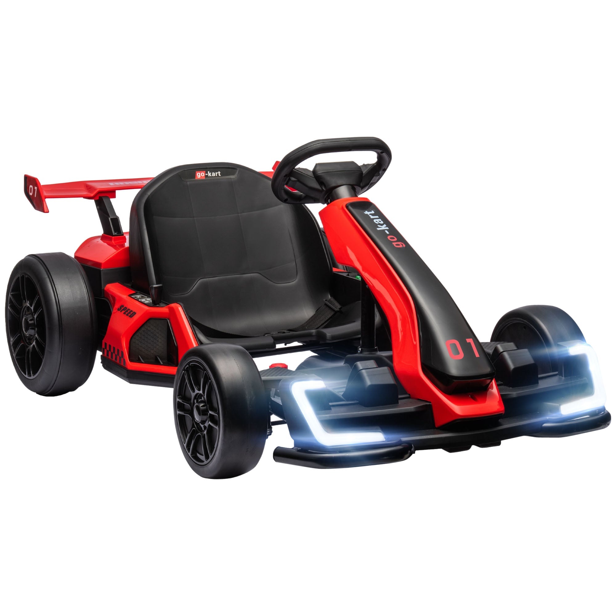 HOMCOM 24V Electric Go Kart for Kids with Adjustable Seat