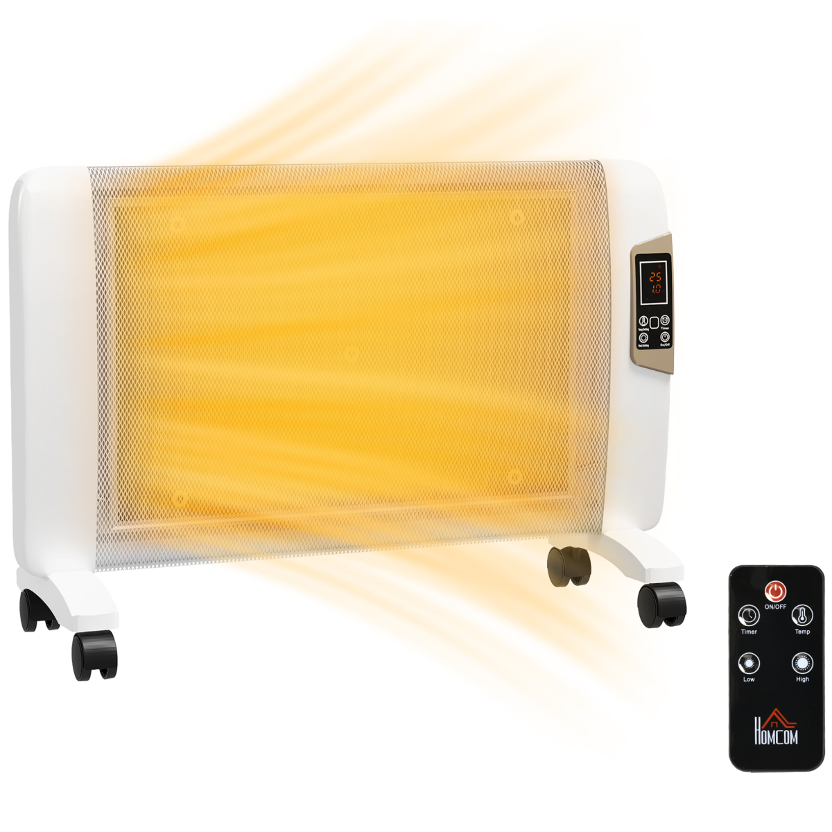 HOMCOM Mica Electric Space Heater, Portable Heater, 2 Heat Settings