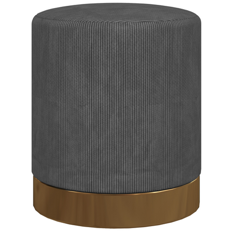 HOMCOM Modern Round Footstool, Fabric Upholstered Foot Rest
