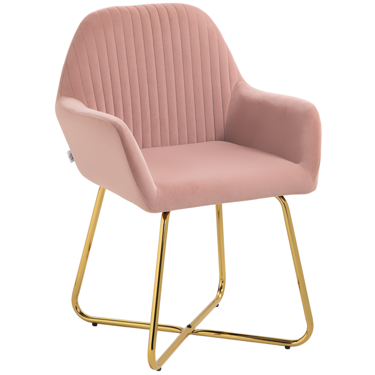HOMCOM Modern Accent Chair Velvet-Touch Upholstered Armchair