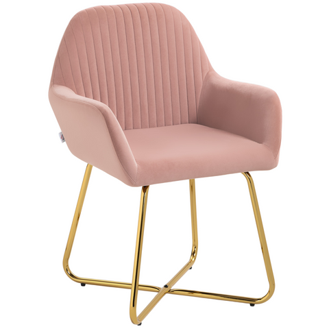 HOMCOM Modern Accent Chair Velvet-Touch Upholstered Armchair
