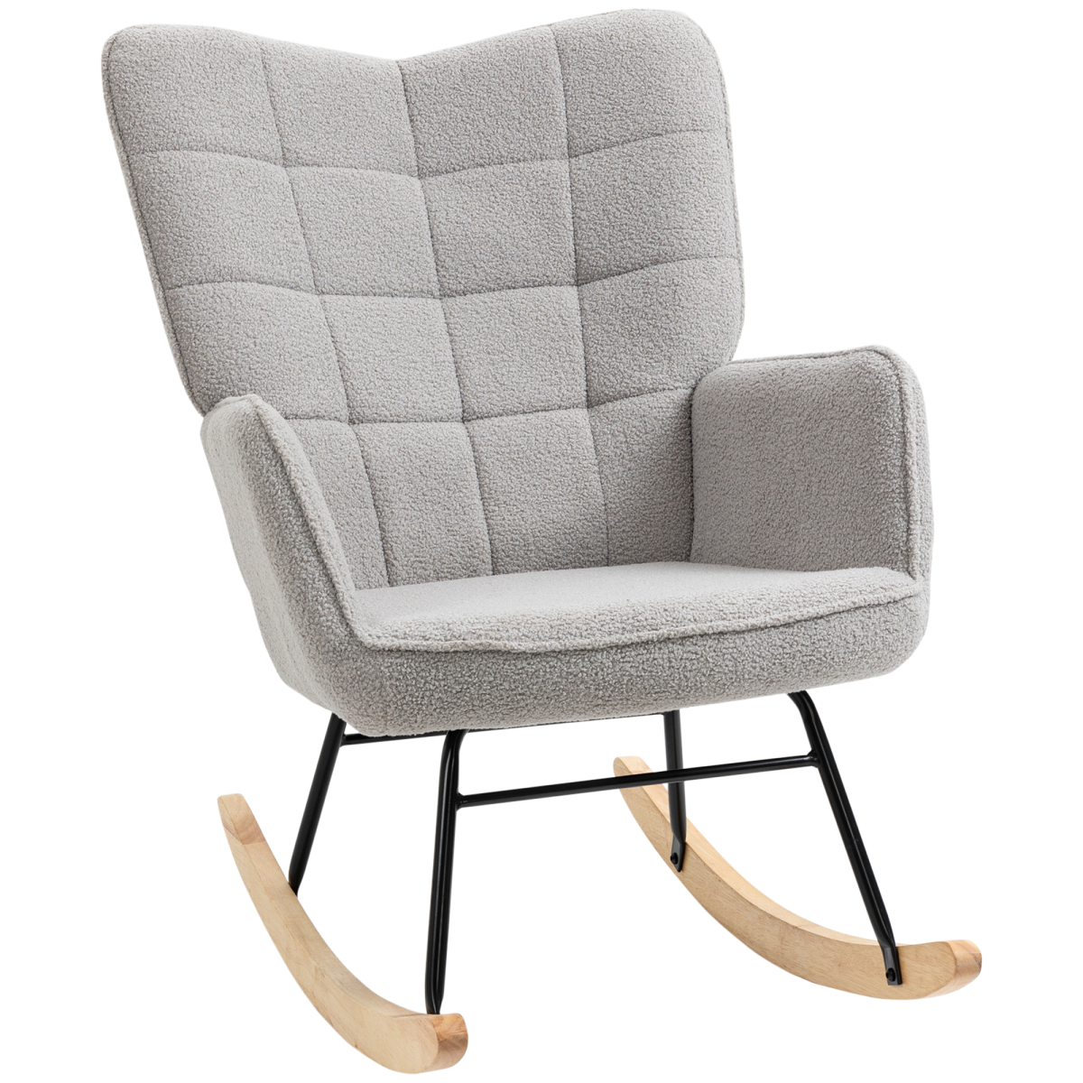 HOMCOM Wingback Rocking Chair for Nursing w/ Steel Frame