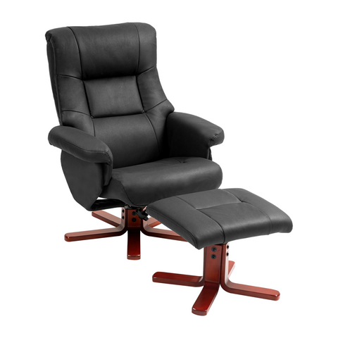 HOMCOM Recliner Chair with Footstool, Backrest Adjustable, Armchair