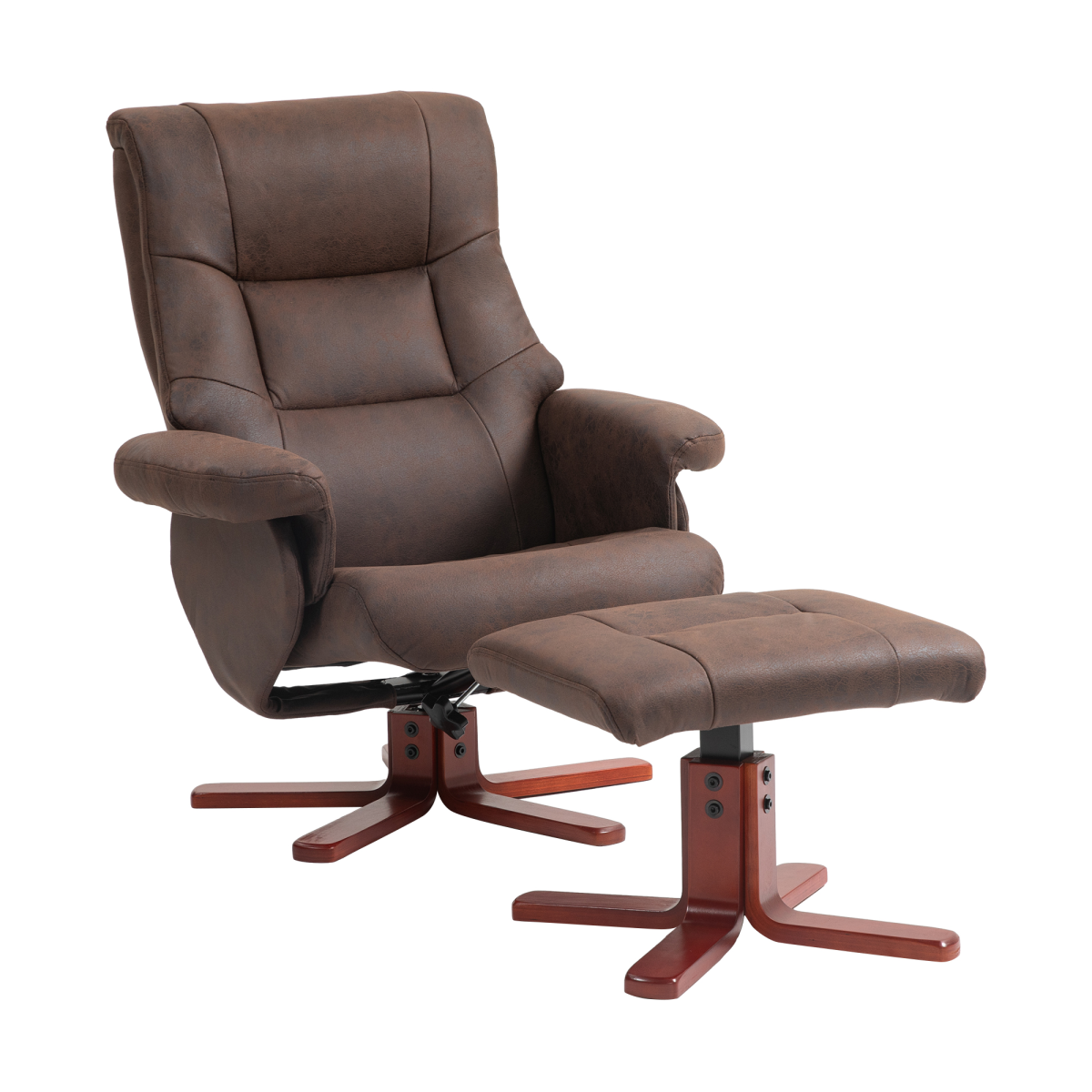 HOMCOM Recliner Chair with Footstool, Backrest Adjustable, Armchair