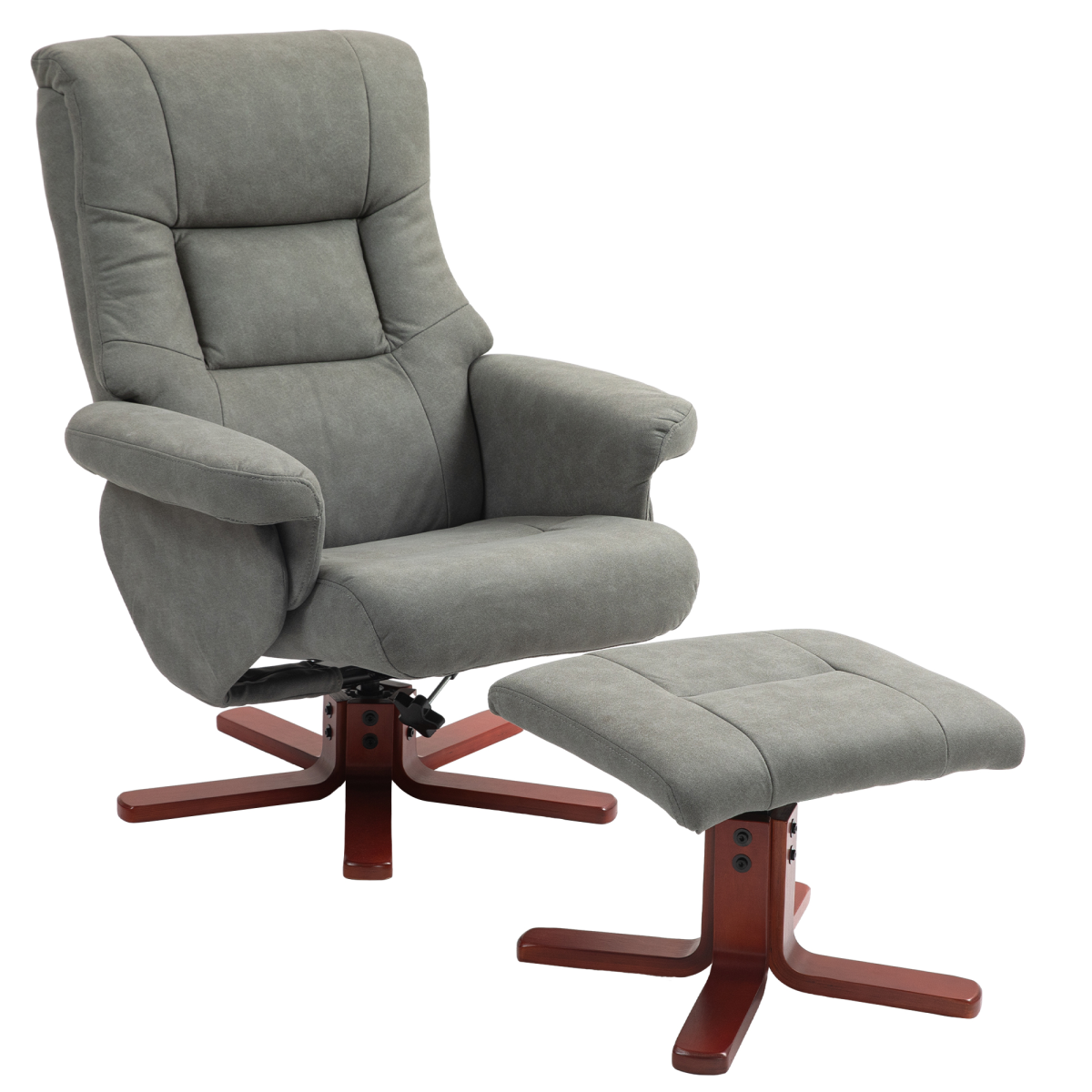 HOMCOM Recliner Chair with Footstool, Backrest Adjustable, Armchair