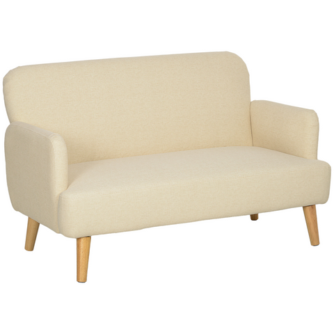 HOMCOM 2 Seater Sofa with 21cm Thick Padding and Wood Legs