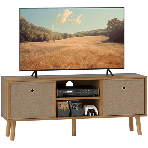 HOMCOM Modern TV Cabinet Stand w/ Shelves & Drawers, Bedroom