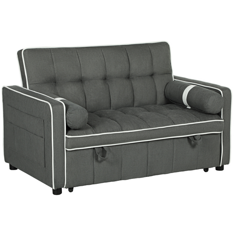 HOMCOM 2 Seater Pull Out Sofa Bed with Adjustable Backrest