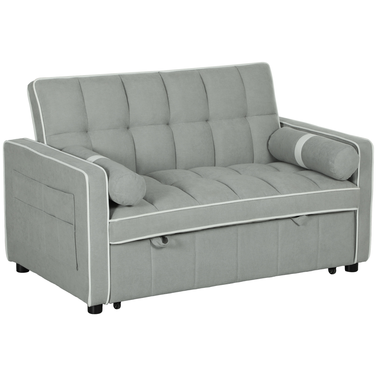 HOMCOM 2 Seater Pull Out Sofa Bed with Adjustable Backrest