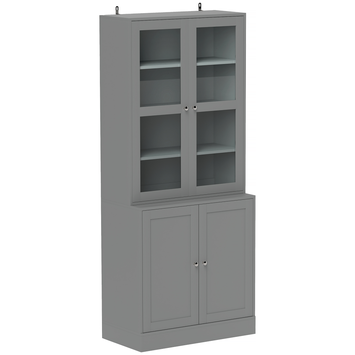 HOMCOM Modern Bookcase Display Storage Cabinet w/ Doors Adjustable Shelves
