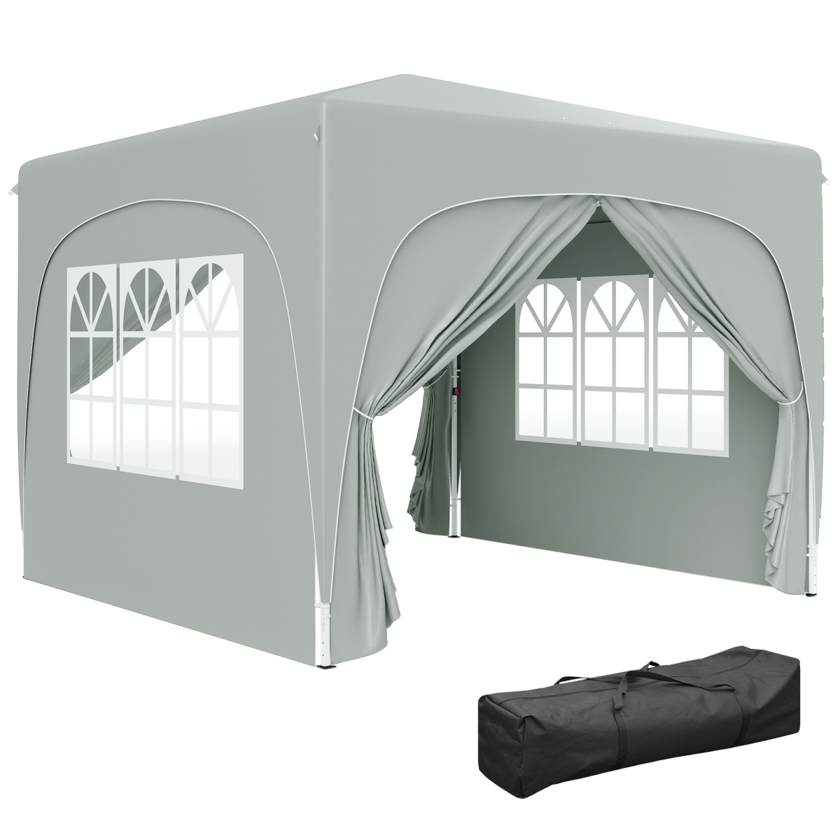 Outsunny 3 x 3(m) UPF50+ Pop Up Gazebo with Sides and Carry Bag