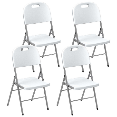 Outsunny 2PCS Folding Chair with Steel Frame, Garden Chair Set