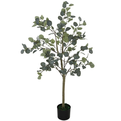 HOMCOM 2 Pack Artificial Plants, Faux Silk Eucalyptus Trees