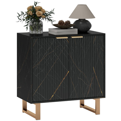 Elegant Black Storage Unit with Gold Accents - Stylish & Functional Furniture