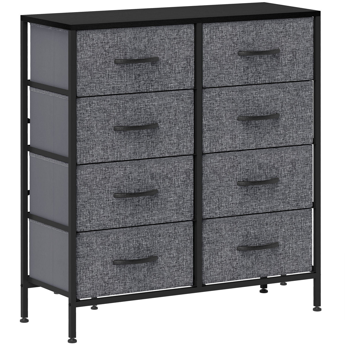HOMCOM 8 Drawer Fabric Chest of Drawers w/ Wooden Top for Hallway