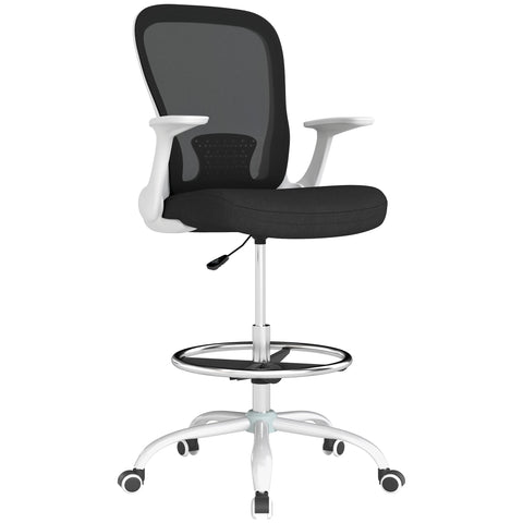 HOMCOM Mesh Draughtsman Chair, Ergonomic Drafting Chair