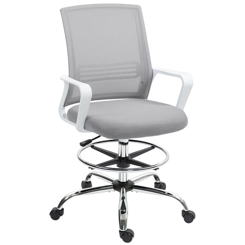 HOMCOM Draughtsman Chair, Mesh Ergonomic Drafting Chair