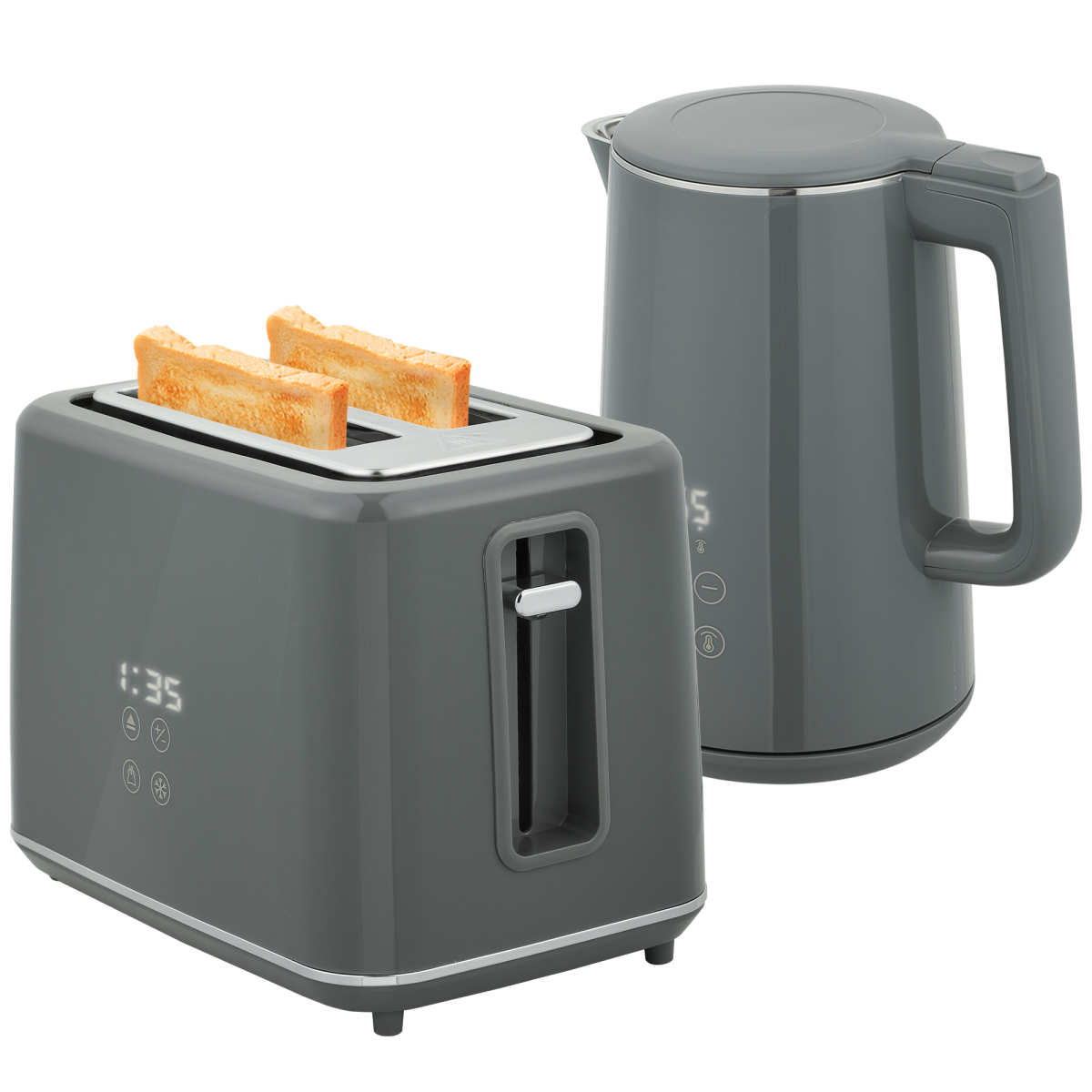 HOMCOM 1.5L 3000W Fast Boil Electric Kettle and 2 Slice Toaster Set