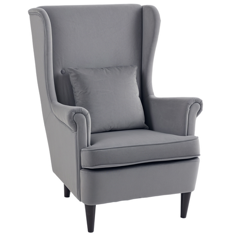 HOMCOM Wingback Chair, Modern Accent Chair for Living Room Bedroom