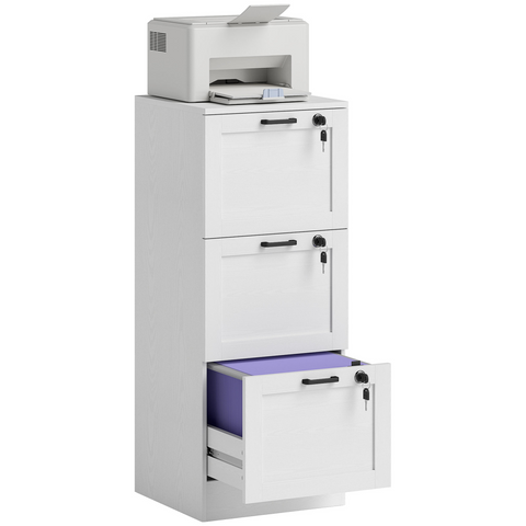 HOMCOM 2-Drawer File Cabinet, Lockable Filing Cabinet for A4 Letter