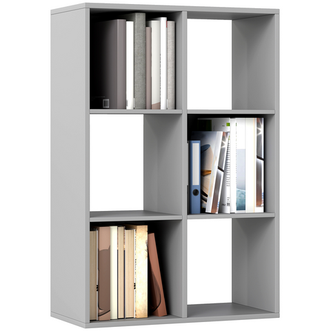 HOMCOM 6-Cube Bookshelf, Display Shelving Unit for Home Office, Black
