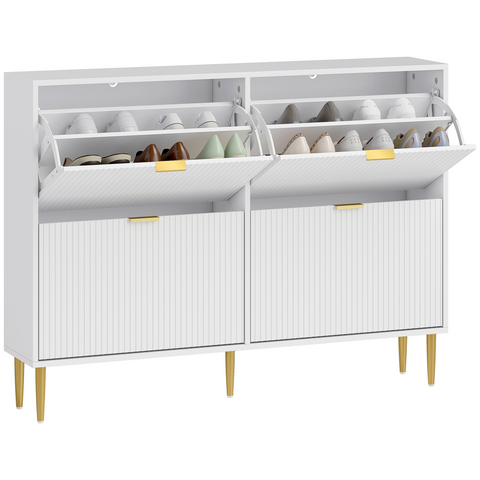 HOMCOM Slim Shoe Storage Cabinet with 2 or 3 or 4 Flip Drawers for Hallway