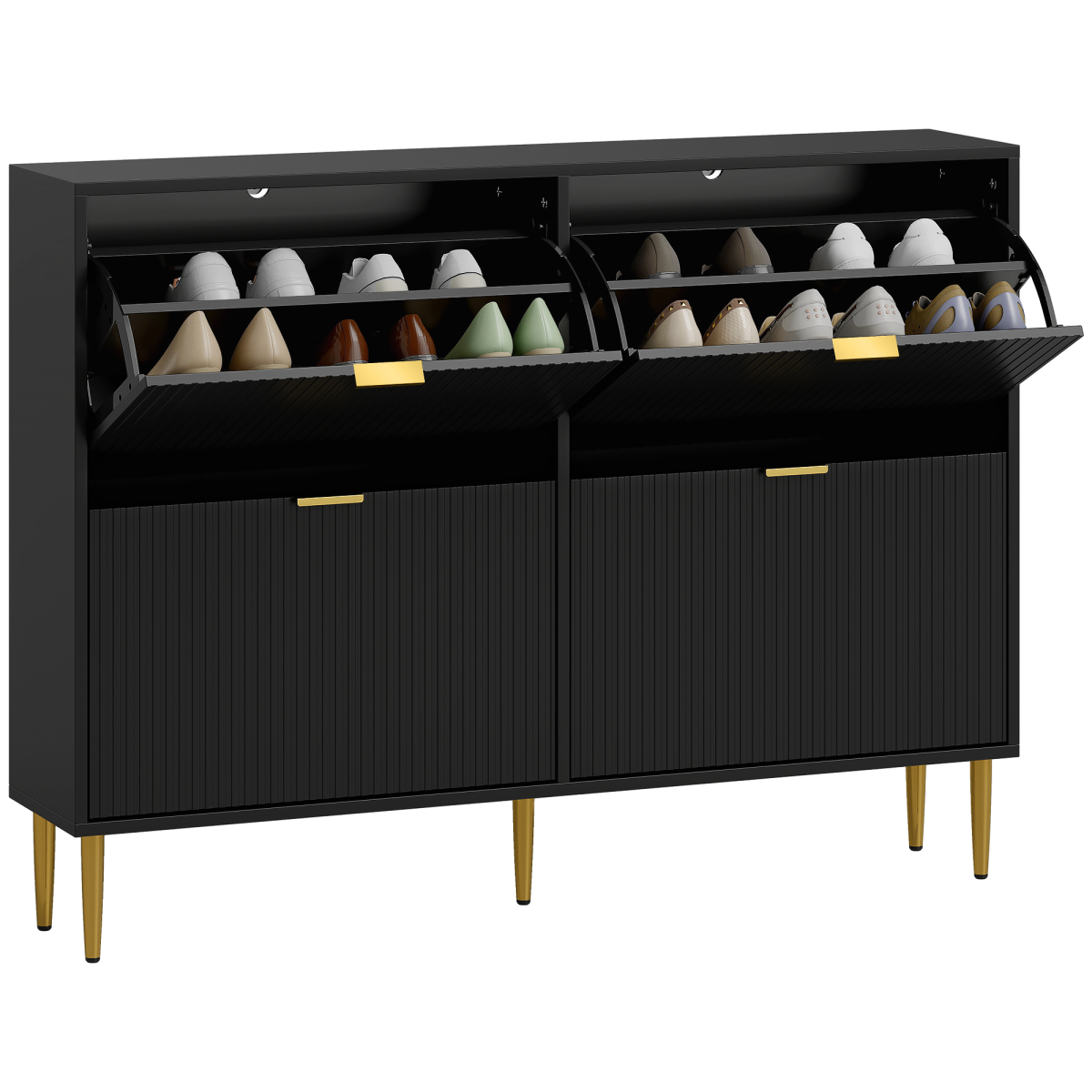 HOMCOM Slim Shoe Storage Cabinet with 2 or 3 or 4 Flip Drawers for Hallway