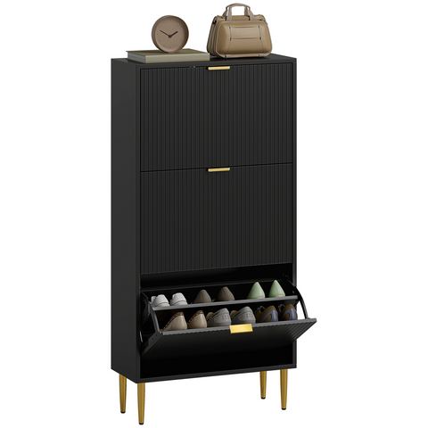 HOMCOM Slim Shoe Storage Cabinet with 2 or 3 or 4 Flip Drawers for Hallway
