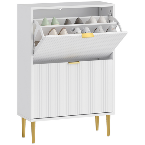 HOMCOM Slim Shoe Storage Cabinet with 2 or 3 or 4 Flip Drawers for Hallway