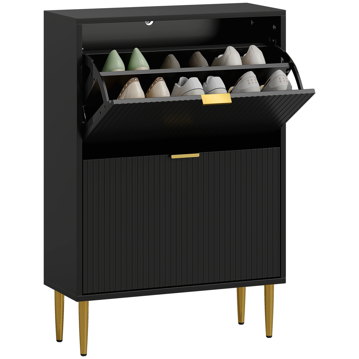 HOMCOM Slim Shoe Storage Cabinet with 2 or 3 or 4 Flip Drawers for Hallway