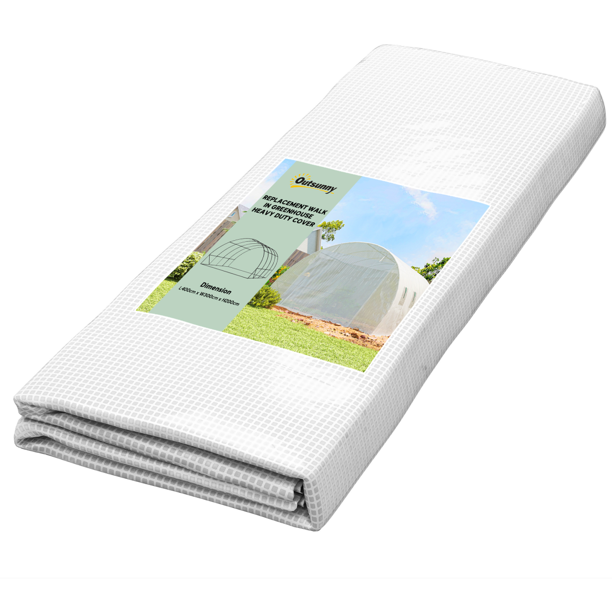 Outsunny 4 x 3 x 2m Greenhouse Replacement Cover ONLY for Tunnel Greenhouse