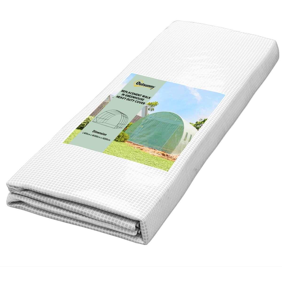 Outsunny 4 x 3 x 2m Greenhouse Replacement Cover ONLY for Tunnel Greenhouse