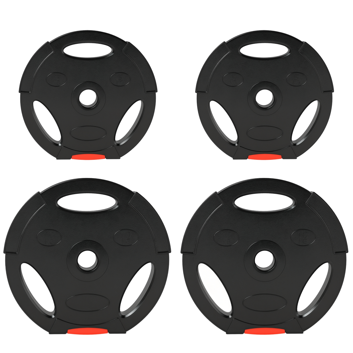 SPORTNOW Olympic Weight Plates Set for Home Gym, 2 x 5kg, 2 x 2.5kg