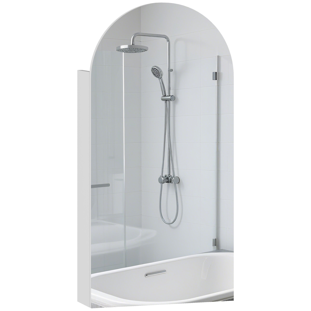 HOMCOM Bathroom Mirror Cabinet with Adjustable Glass Shelves