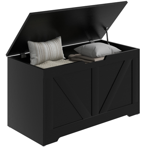 HOMCOM Storage Trunk for Living Room, with Safety Hinges